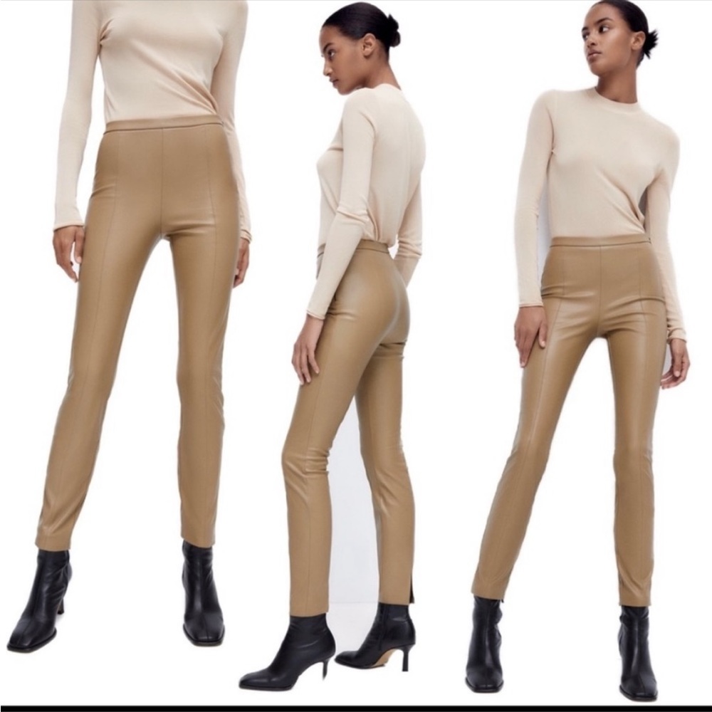 NWT Zara leather leggings S
